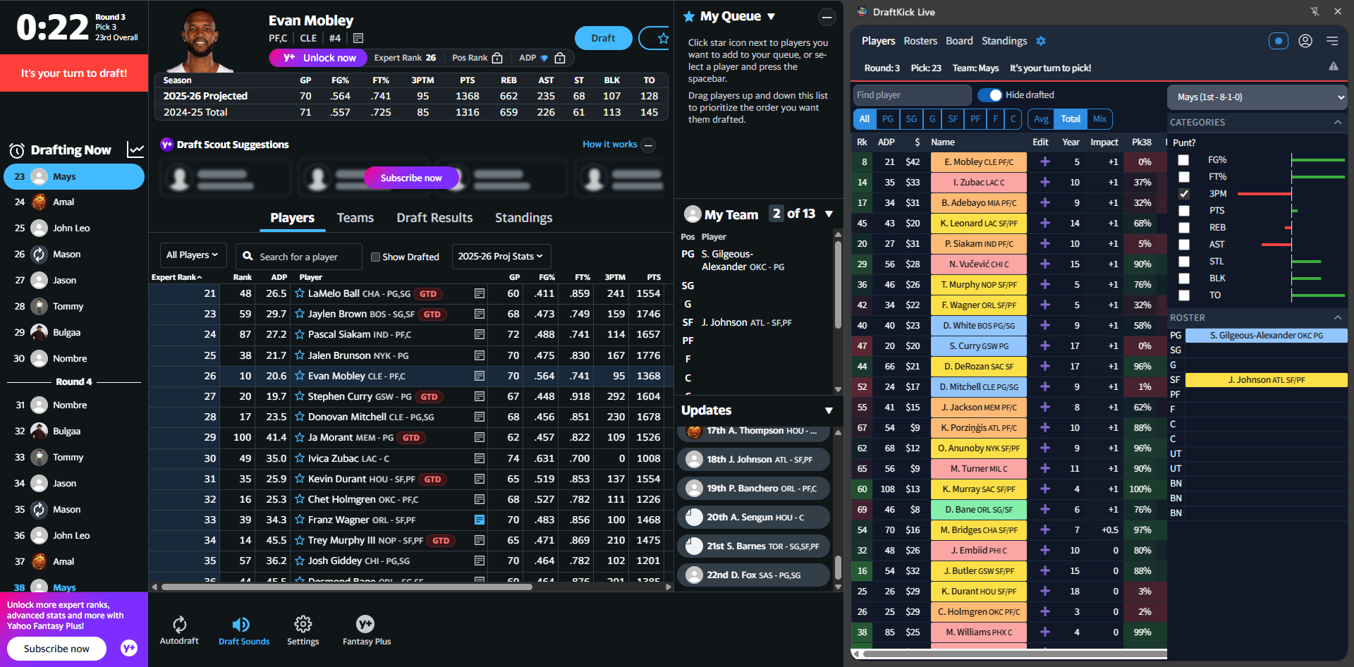 DraftKick Live Sync Demo