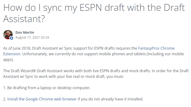 Draft Wizard Draft Assistant w/ Sync, Updated for 2018 