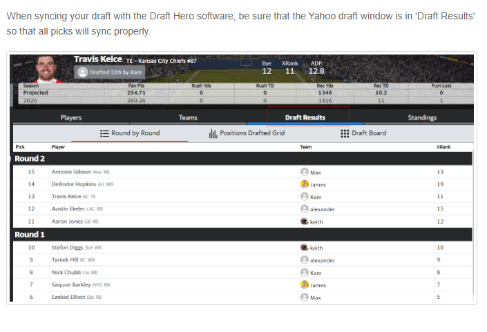 Fantasy Draft + (Live Yahoo FF Draft Assistant) (Chrome Extension